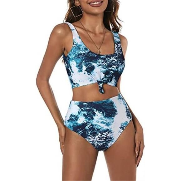 Other - WOMEN'S High Waisted Bikini Two Pieces Bathing Suit, Seawater-peacock Blue
